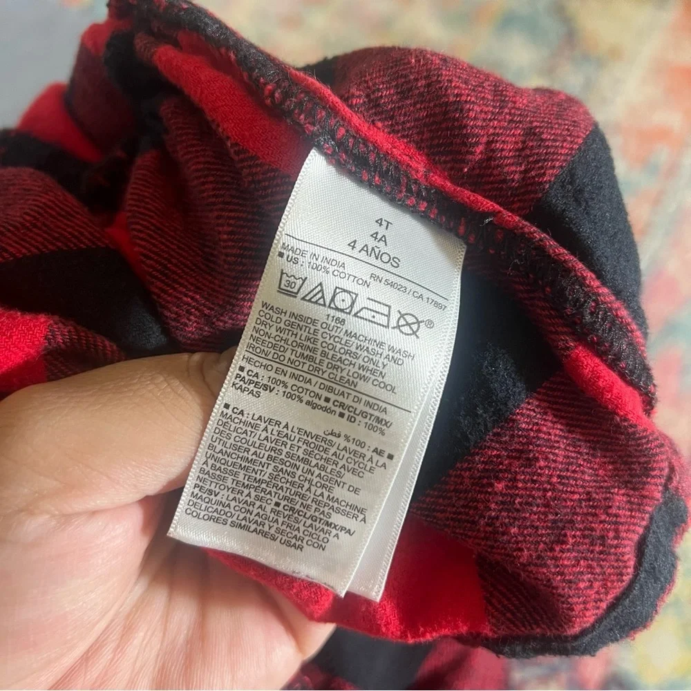 Old Navy Red and Black Plaid Dress 4T